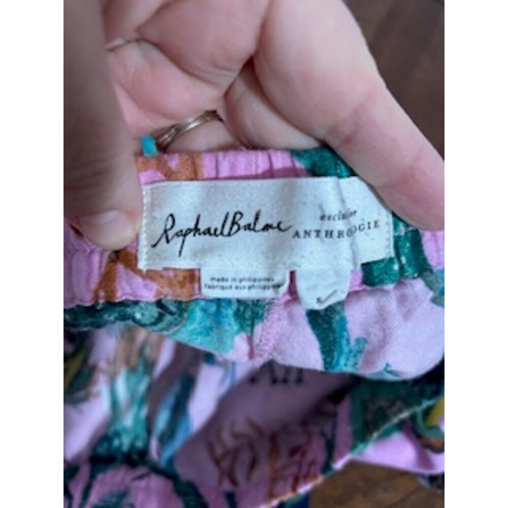 Anthropologie Women's sz S Raphael Balme Peacock Flannel Sleep Pants - Picture 4 of 7
